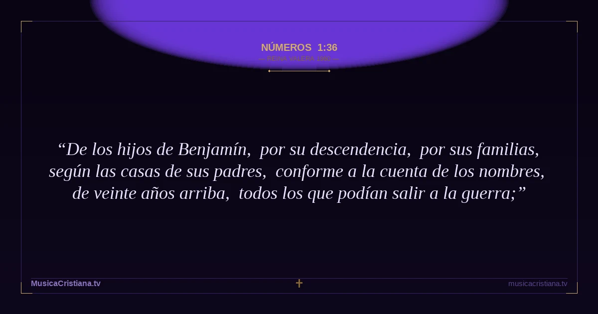 Números 1:36 — Biblia Reina Valera 1960 — MusicaCristiana.tv