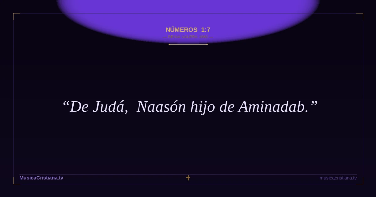Números 1:7 — Biblia Reina Valera 1960 — MusicaCristiana.tv