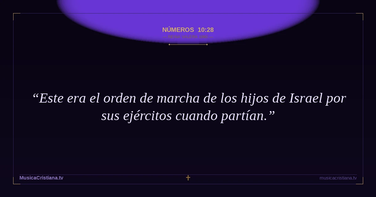 Números 10:28 — Biblia Reina Valera 1960 — MusicaCristiana.tv