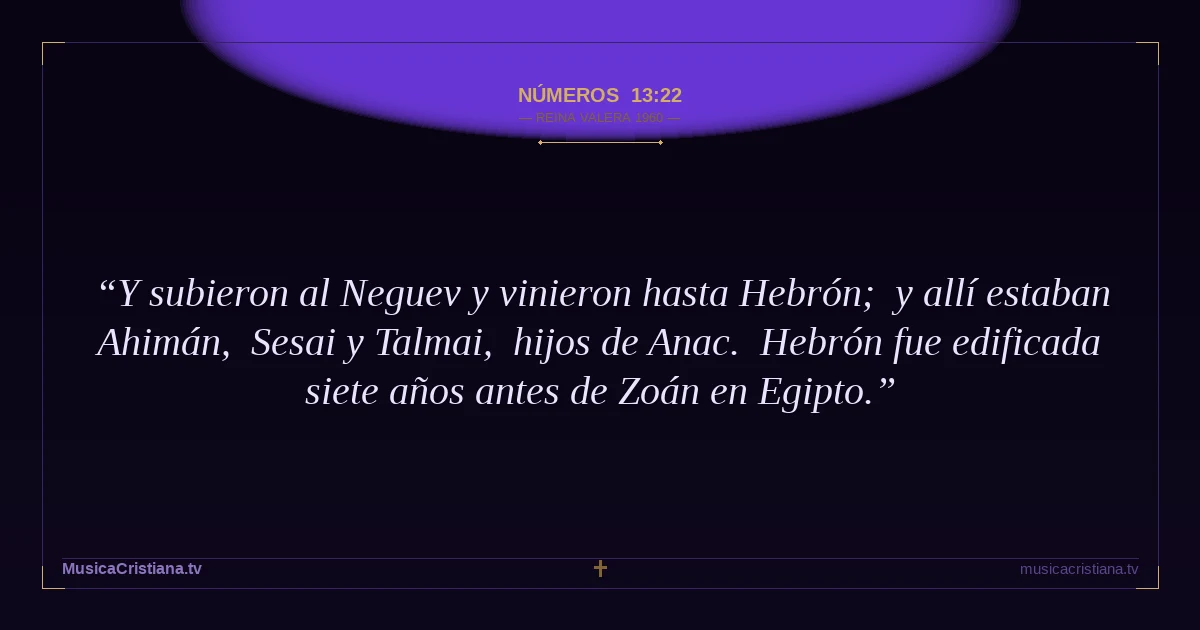 Números 13:22 — Biblia Reina Valera 1960 — MusicaCristiana.tv