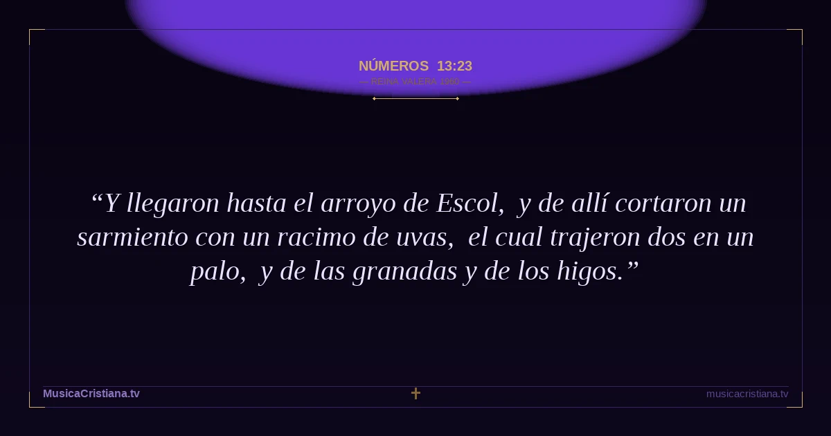 Números 13:23 — Biblia Reina Valera 1960 — MusicaCristiana.tv