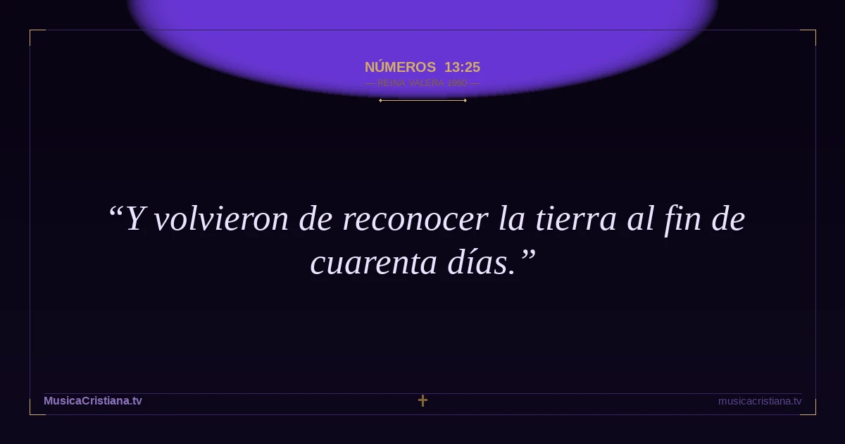 Números 13:25 — Biblia Reina Valera 1960 — MusicaCristiana.tv
