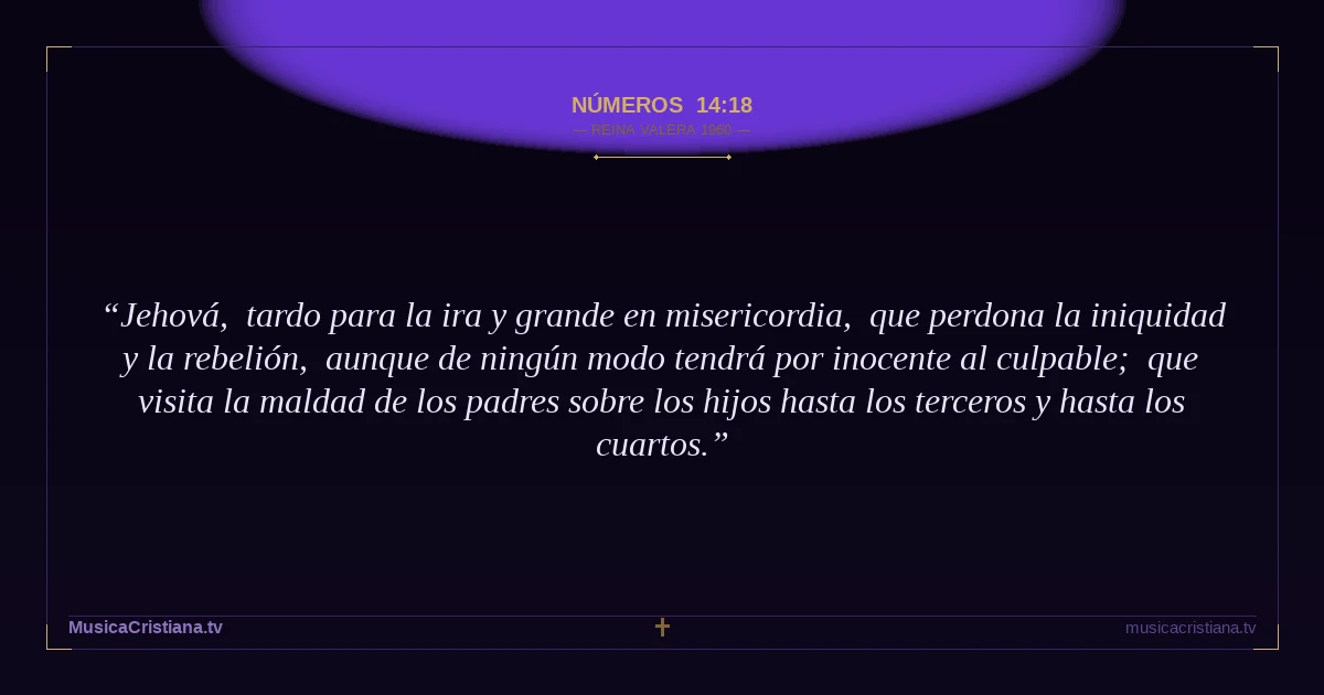 Números 14:18 — Biblia Reina Valera 1960 — MusicaCristiana.tv