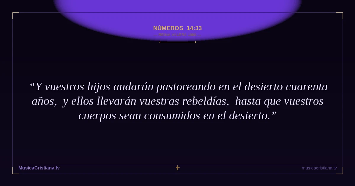 Números 14:33 — Biblia Reina Valera 1960 — MusicaCristiana.tv