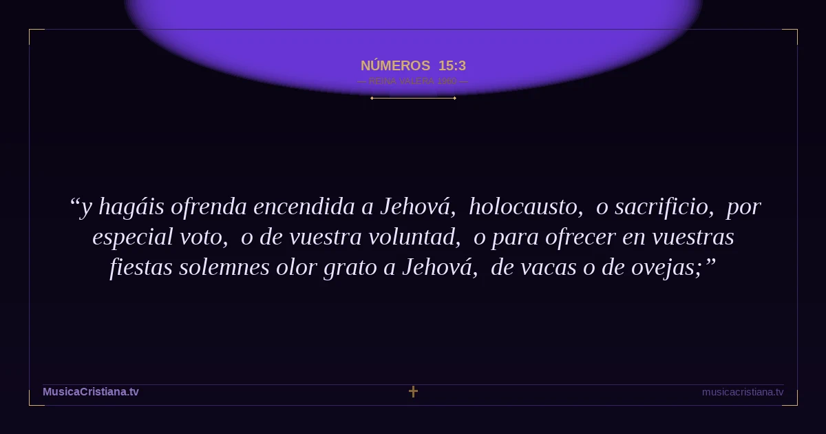 Números 15:3 — Biblia Reina Valera 1960 — MusicaCristiana.tv