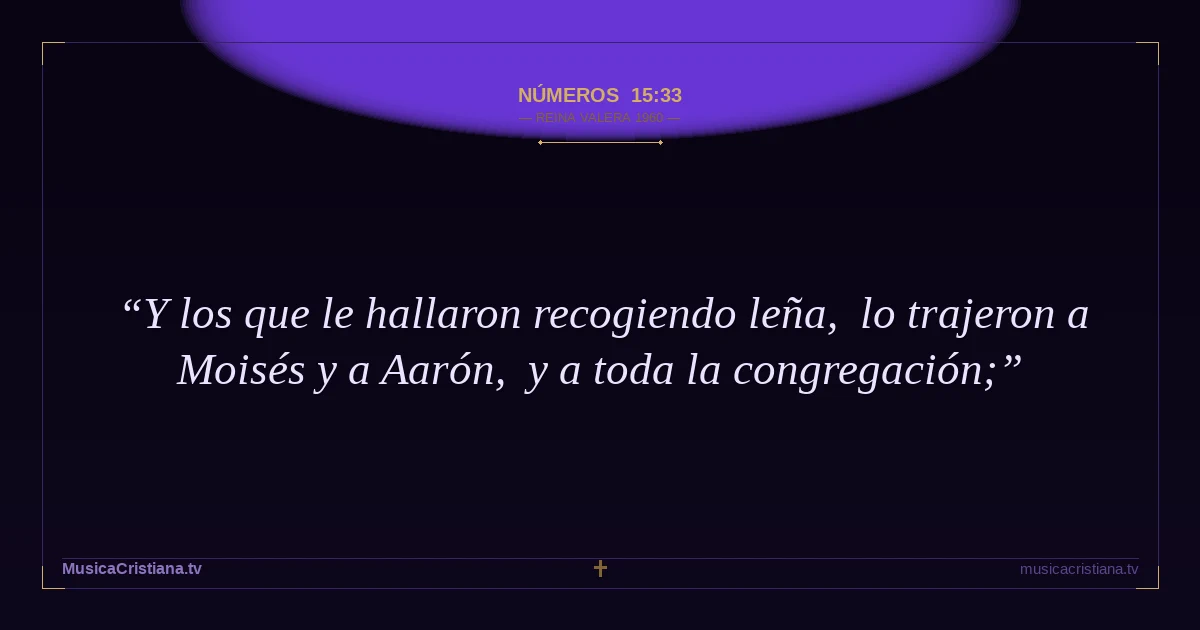 Números 15:33 — Biblia Reina Valera 1960 — MusicaCristiana.tv