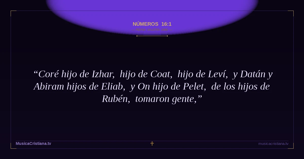 Números 16:1 — Biblia Reina Valera 1960 — MusicaCristiana.tv