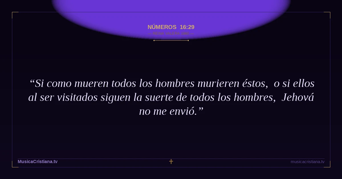 Números 16:29 — Biblia Reina Valera 1960 — MusicaCristiana.tv