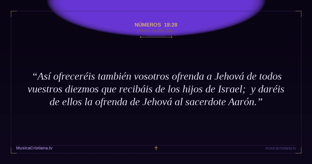 Números 18:28 — Biblia Reina Valera 1960 — MusicaCristiana.tv