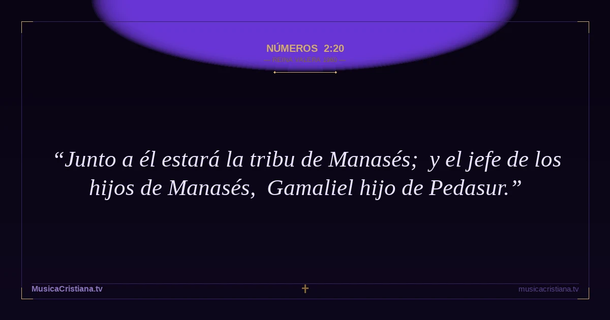 Números 2:20 — Biblia Reina Valera 1960 — MusicaCristiana.tv