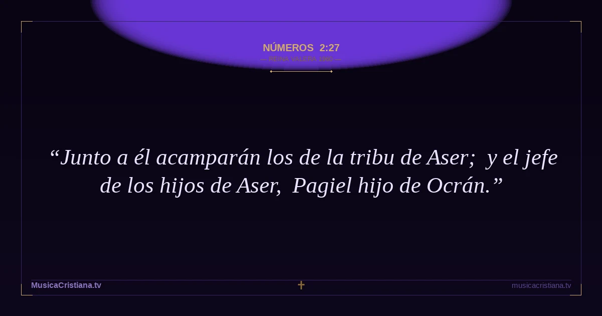 Números 2:27 — Biblia Reina Valera 1960 — MusicaCristiana.tv