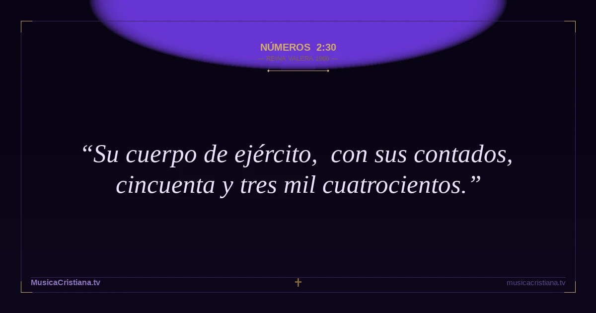 Números 2:30 — Biblia Reina Valera 1960 — MusicaCristiana.tv