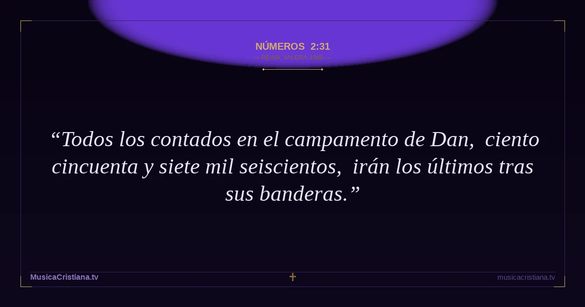 Números 2:31 — Biblia Reina Valera 1960 — MusicaCristiana.tv
