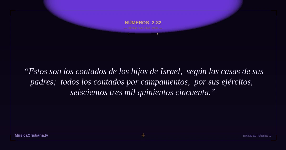 Números 2:32 — Biblia Reina Valera 1960 — MusicaCristiana.tv