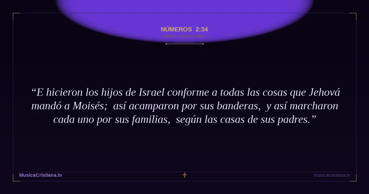 Números 2:34 — Biblia Reina Valera 1960 — MusicaCristiana.tv