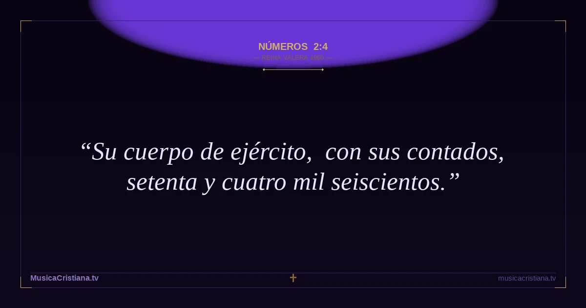 Números 2:4 — Biblia Reina Valera 1960 — MusicaCristiana.tv