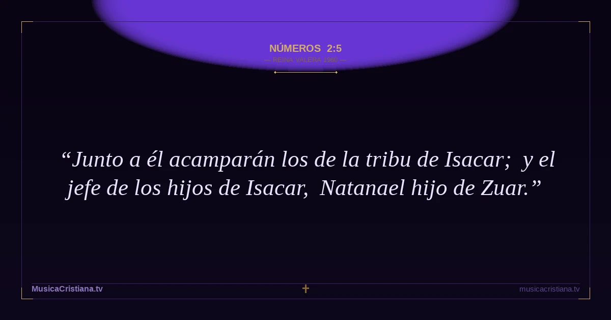 Números 2:5 — Biblia Reina Valera 1960 — MusicaCristiana.tv