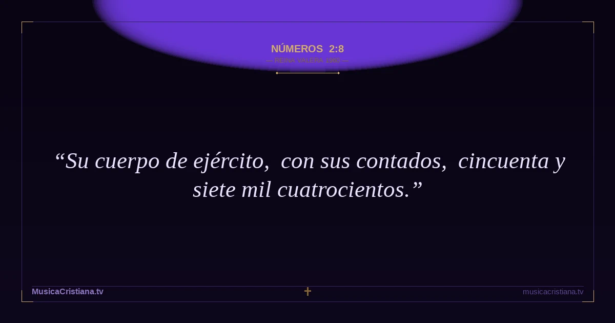 Números 2:8 — Biblia Reina Valera 1960 — MusicaCristiana.tv