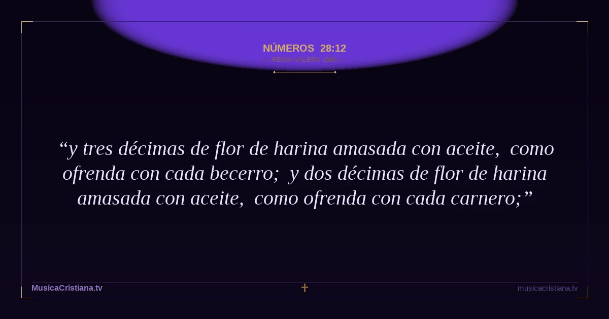 Números 28:12 — Biblia Reina Valera 1960 — MusicaCristiana.tv