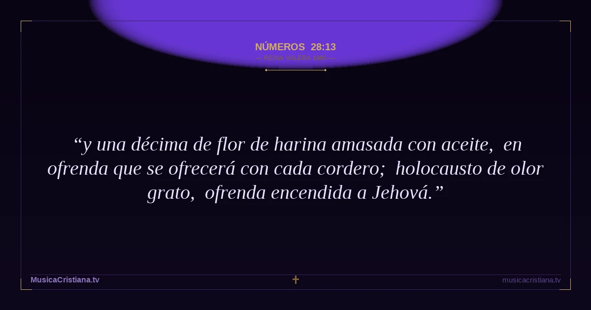 Números 28:13 — Biblia Reina Valera 1960 — MusicaCristiana.tv