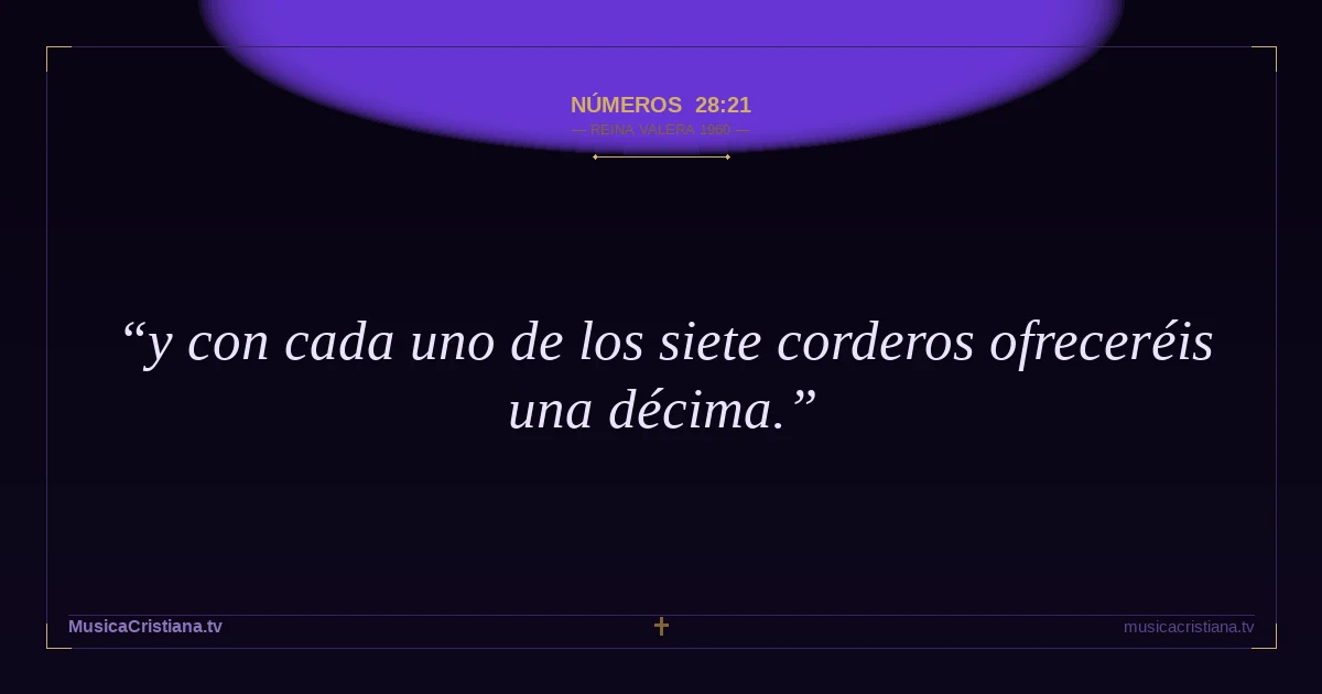 Números 28:21 — Biblia Reina Valera 1960 — MusicaCristiana.tv