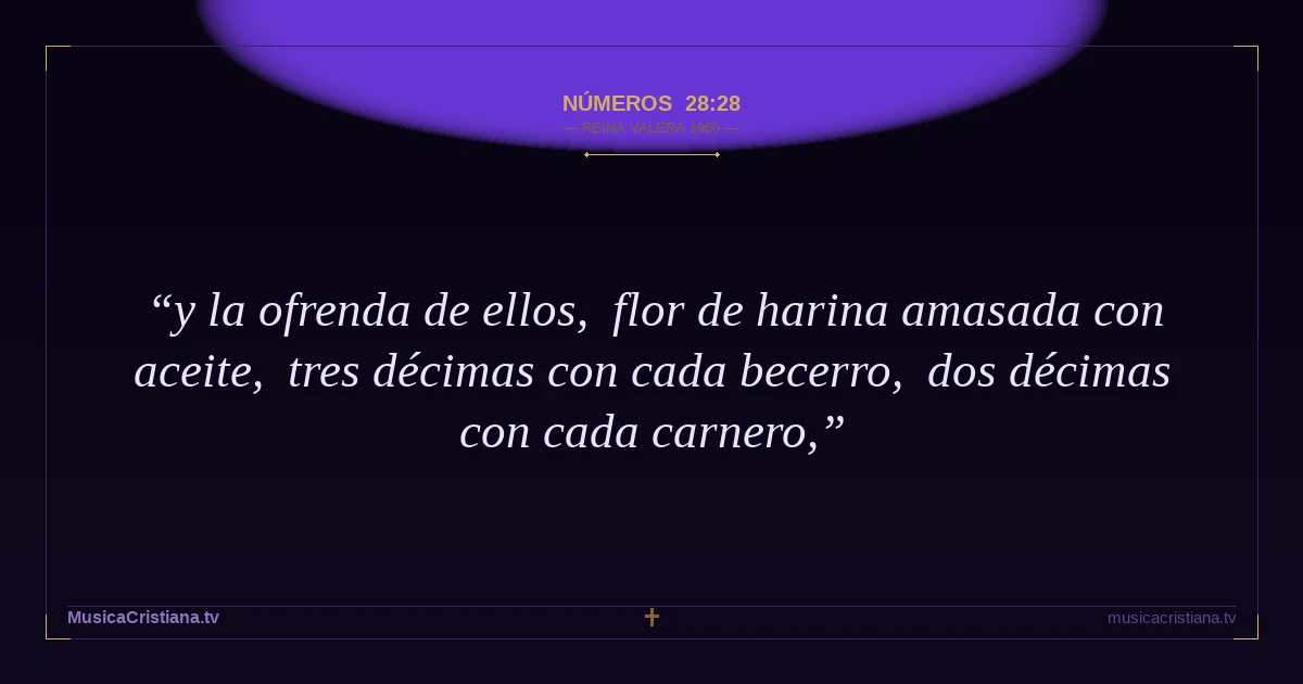 Números 28:28 — Biblia Reina Valera 1960 — MusicaCristiana.tv