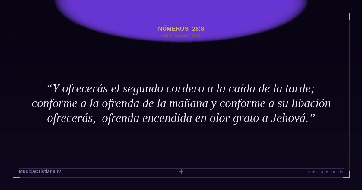 Números 28:8 — Biblia Reina Valera 1960 — MusicaCristiana.tv