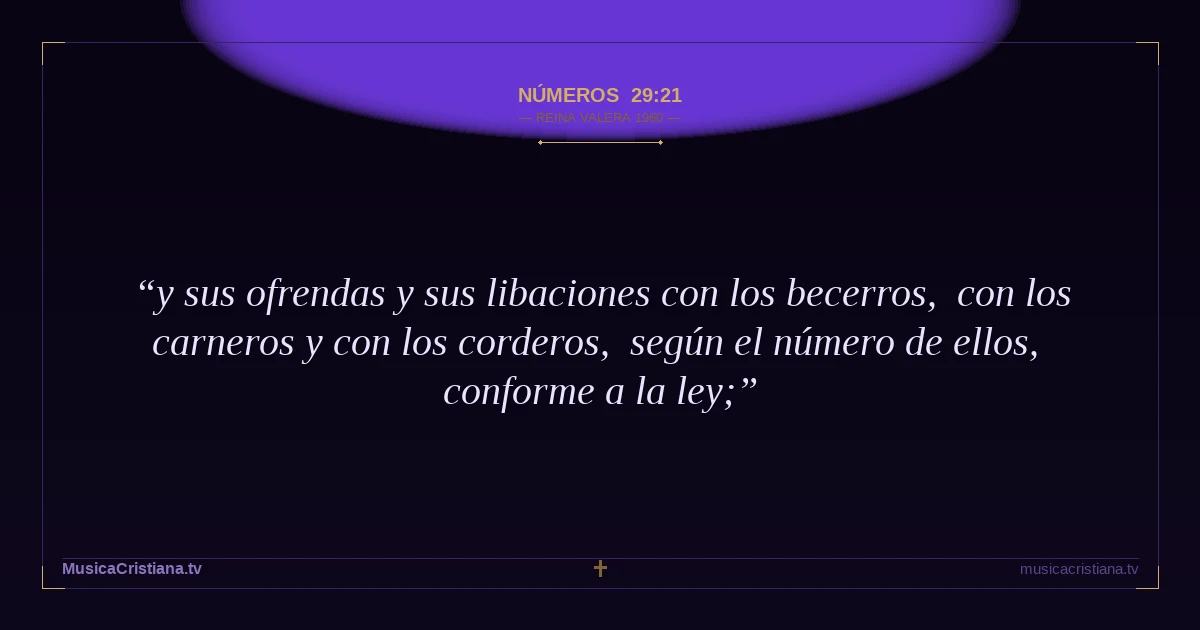 Números 29:21 — Biblia Reina Valera 1960 — MusicaCristiana.tv