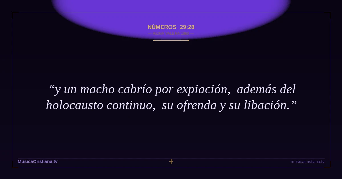 Números 29:28 — Biblia Reina Valera 1960 — MusicaCristiana.tv