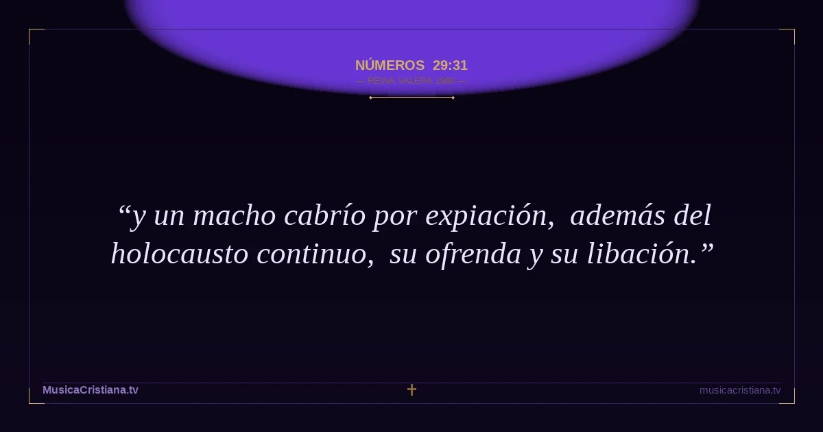 Números 29:31 — Biblia Reina Valera 1960 — MusicaCristiana.tv