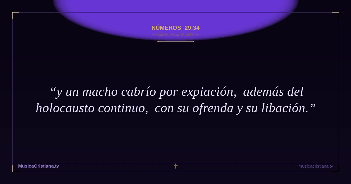 Números 29:34 — Biblia Reina Valera 1960 — MusicaCristiana.tv