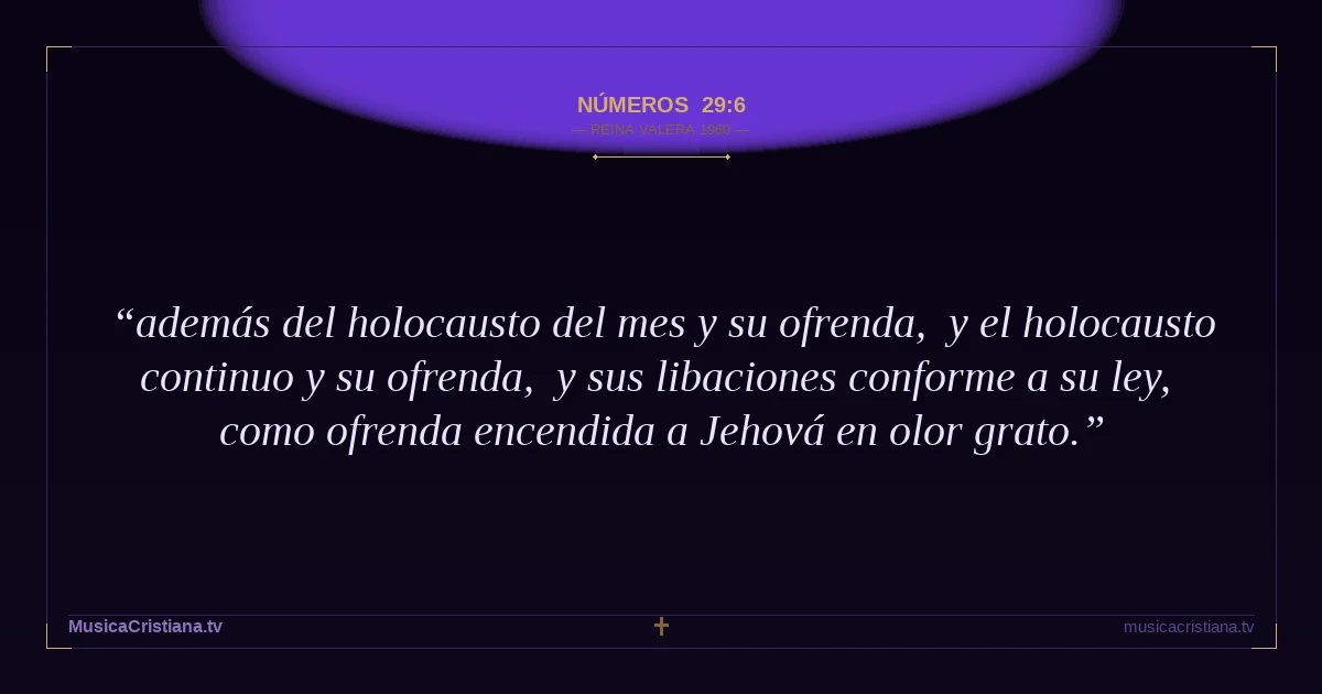 Números 29:6 — Biblia Reina Valera 1960 — MusicaCristiana.tv