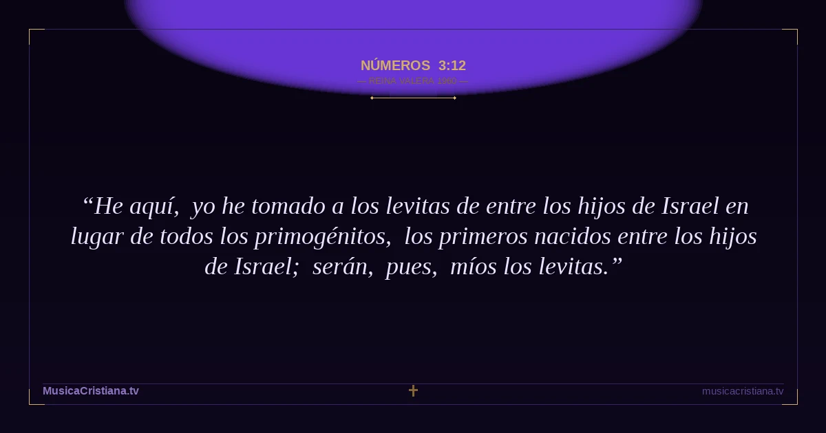 Números 3:12 — Biblia Reina Valera 1960 — MusicaCristiana.tv