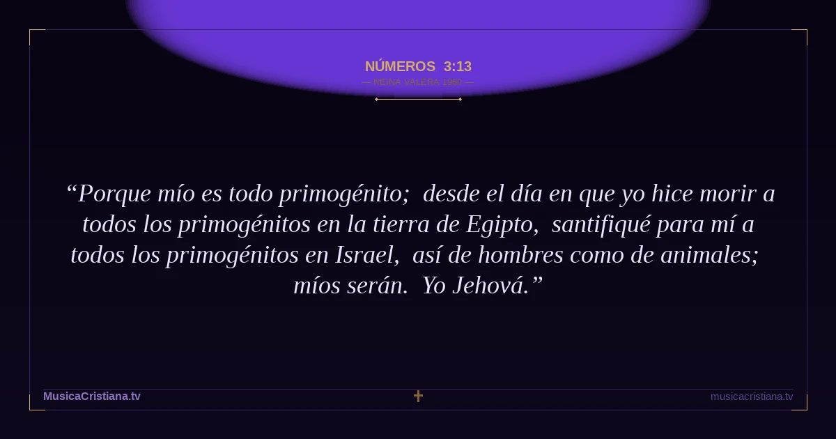 Números 3:13 — Biblia Reina Valera 1960 — MusicaCristiana.tv