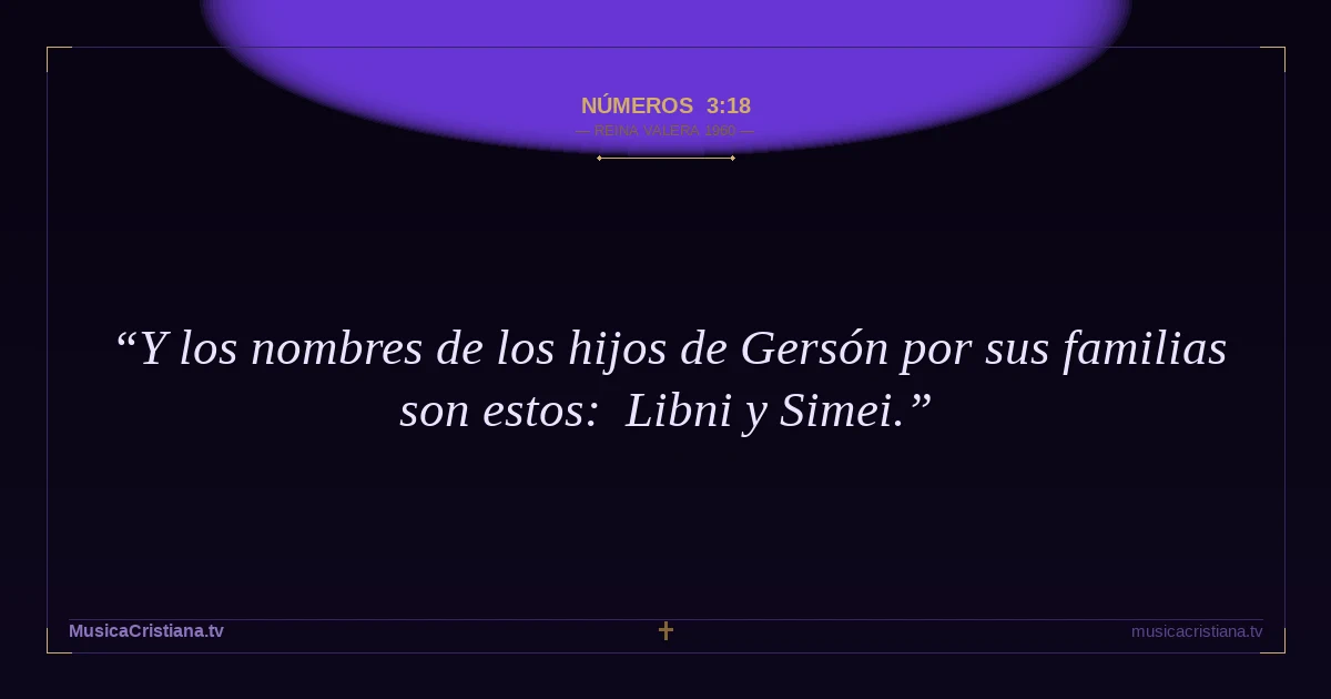 Números 3:18 — Biblia Reina Valera 1960 — MusicaCristiana.tv