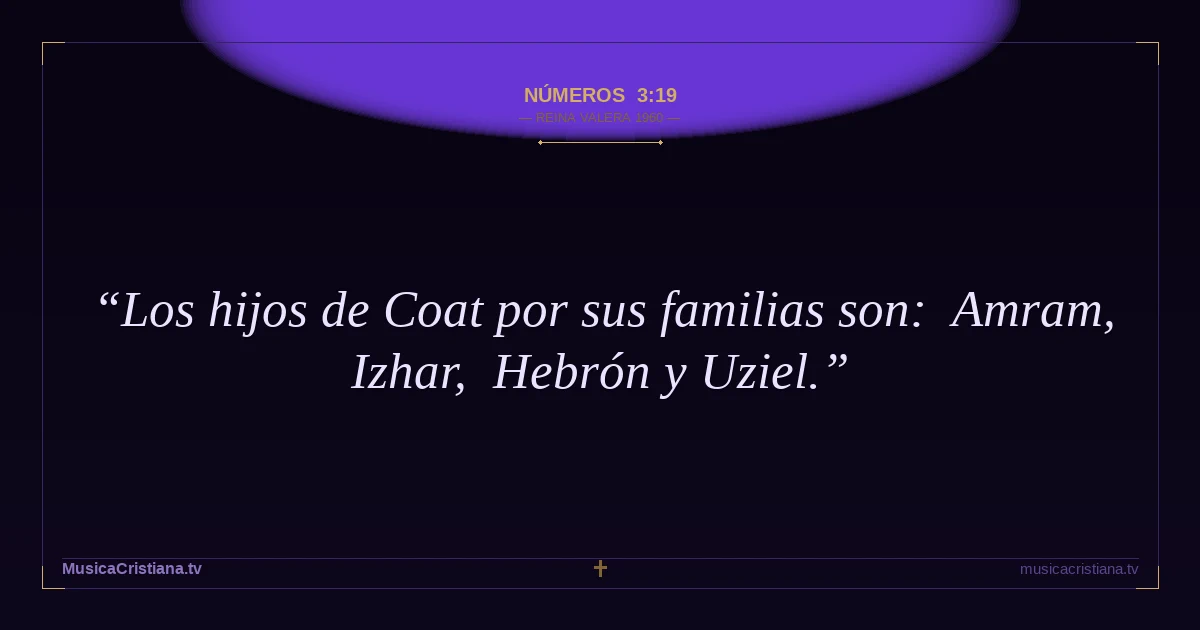 Números 3:19 — Biblia Reina Valera 1960 — MusicaCristiana.tv