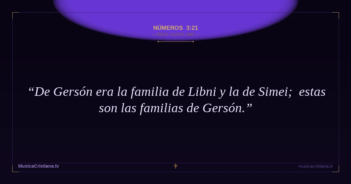 Números 3:21 — Biblia Reina Valera 1960 — MusicaCristiana.tv