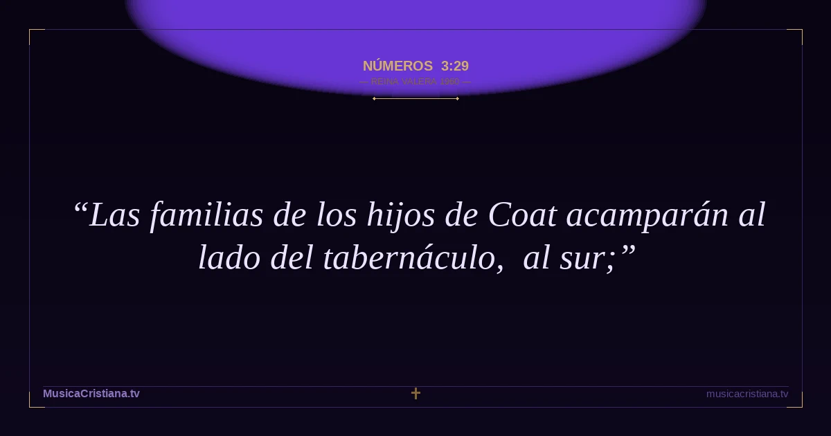 Números 3:29 — Biblia Reina Valera 1960 — MusicaCristiana.tv