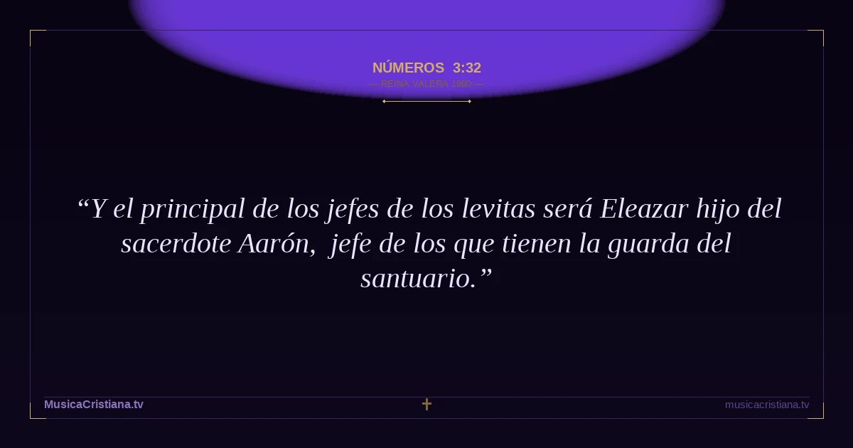Números 3:32 — Biblia Reina Valera 1960 — MusicaCristiana.tv