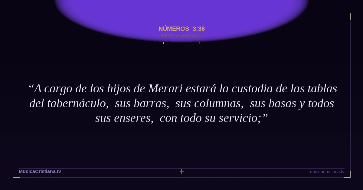 Números 3:36 — Biblia Reina Valera 1960 — MusicaCristiana.tv