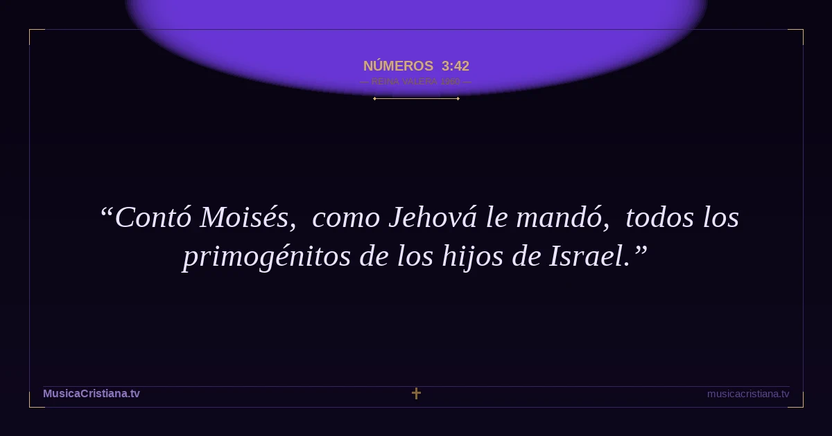 Números 3:42 — Biblia Reina Valera 1960 — MusicaCristiana.tv