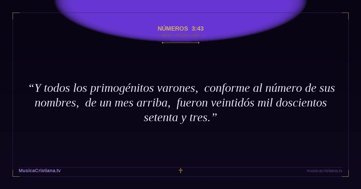 Números 3:43 — Biblia Reina Valera 1960 — MusicaCristiana.tv