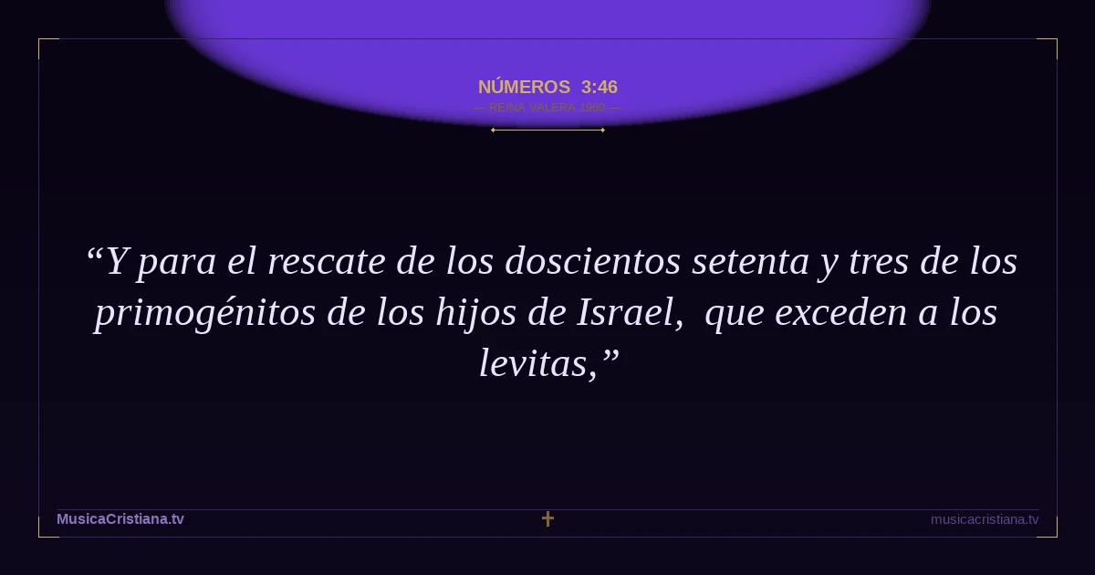 Números 3:46 — Biblia Reina Valera 1960 — MusicaCristiana.tv