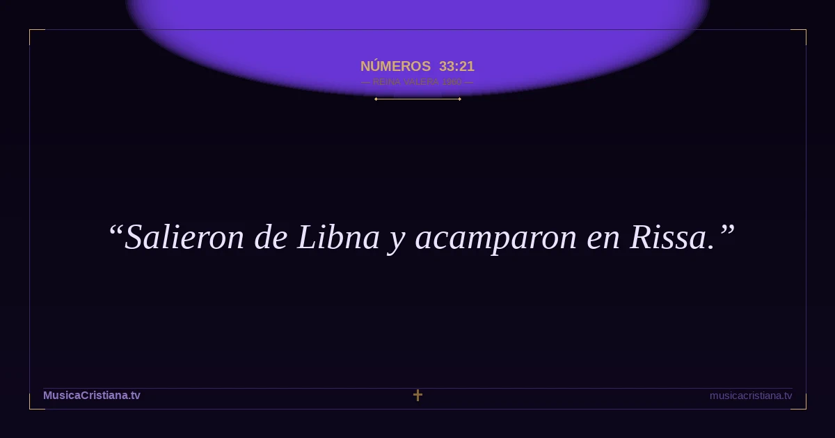 Números 33:21 — Biblia Reina Valera 1960 — MusicaCristiana.tv