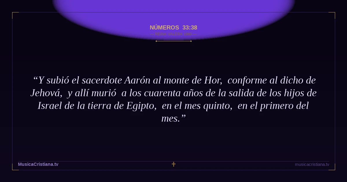 Números 33:38 — Biblia Reina Valera 1960 — MusicaCristiana.tv