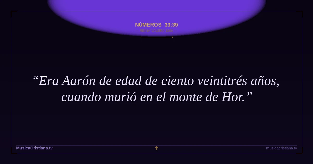 Números 33:39 — Biblia Reina Valera 1960 — MusicaCristiana.tv
