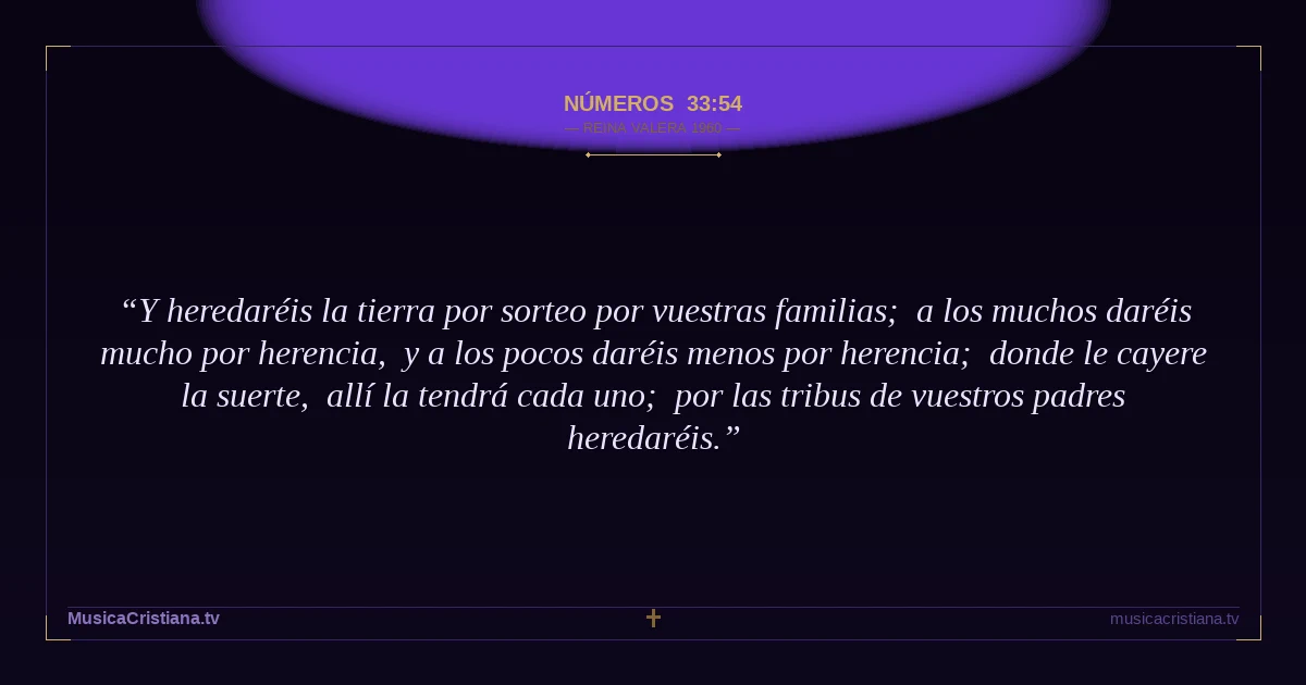 Números 33:54 — Biblia Reina Valera 1960 — MusicaCristiana.tv