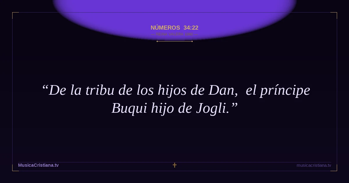Números 34:22 — Biblia Reina Valera 1960 — MusicaCristiana.tv