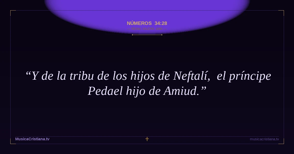 Números 34:28 — Biblia Reina Valera 1960 — MusicaCristiana.tv