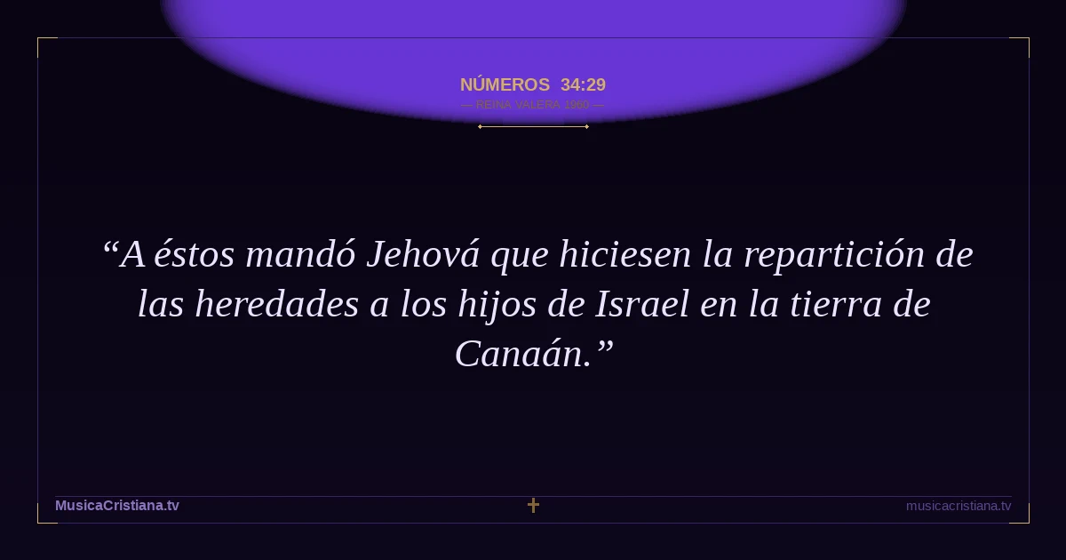 Números 34:29 — Biblia Reina Valera 1960 — MusicaCristiana.tv